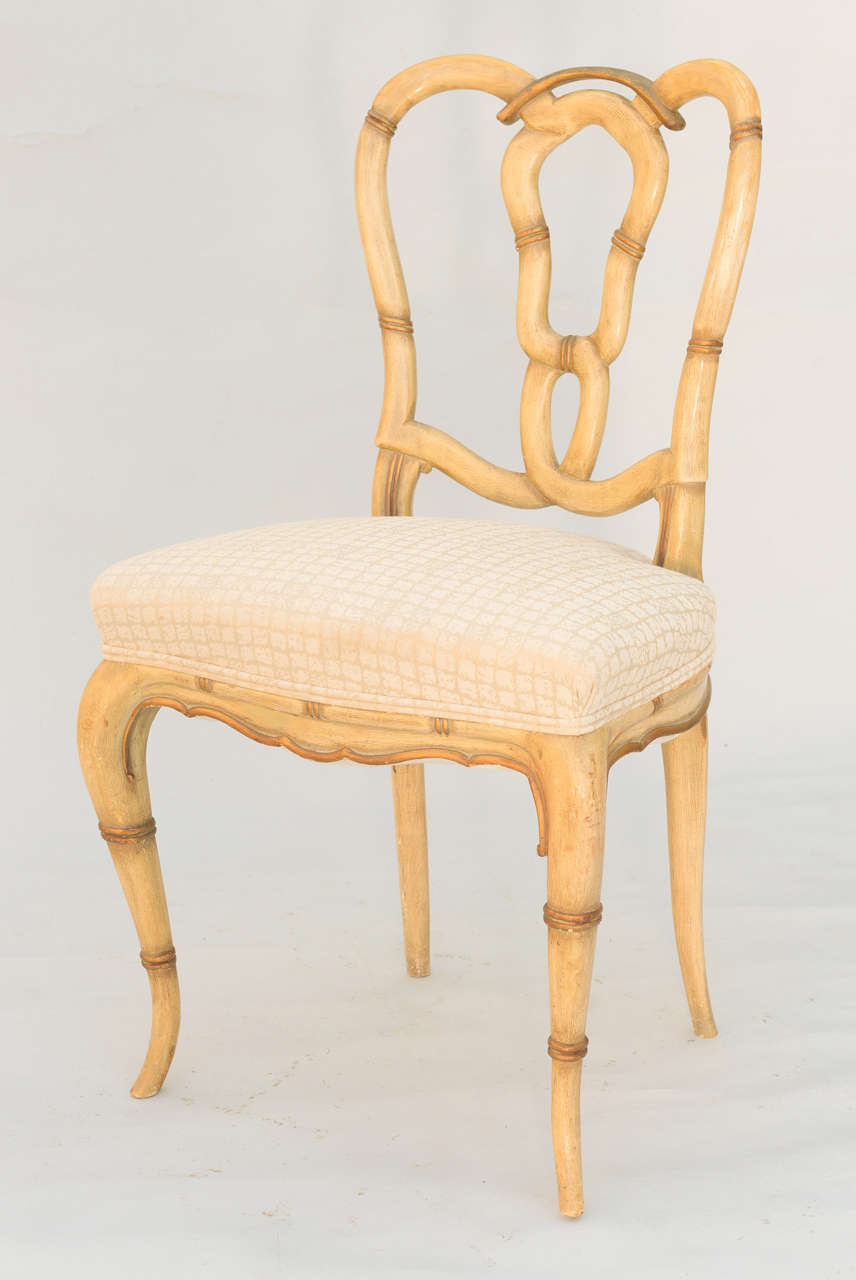 Set of Four Faux Bamboo Chairs In Excellent Condition In West Palm Beach, FL