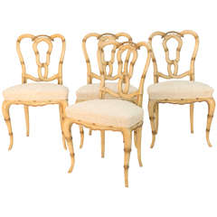 Set of Four Faux Bamboo Chairs