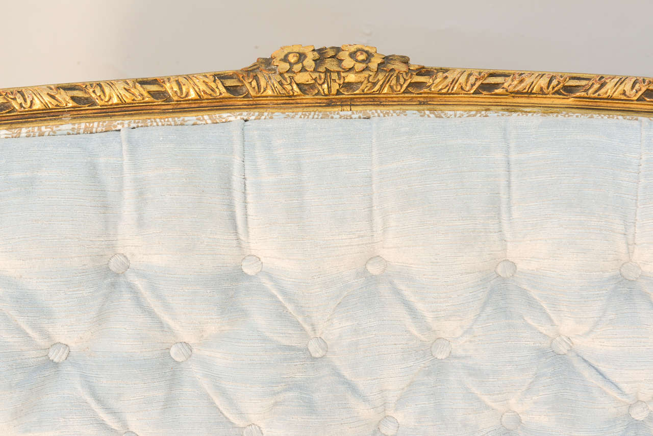 Louis XVI 19th Century French Giltwood Canape Settee 3