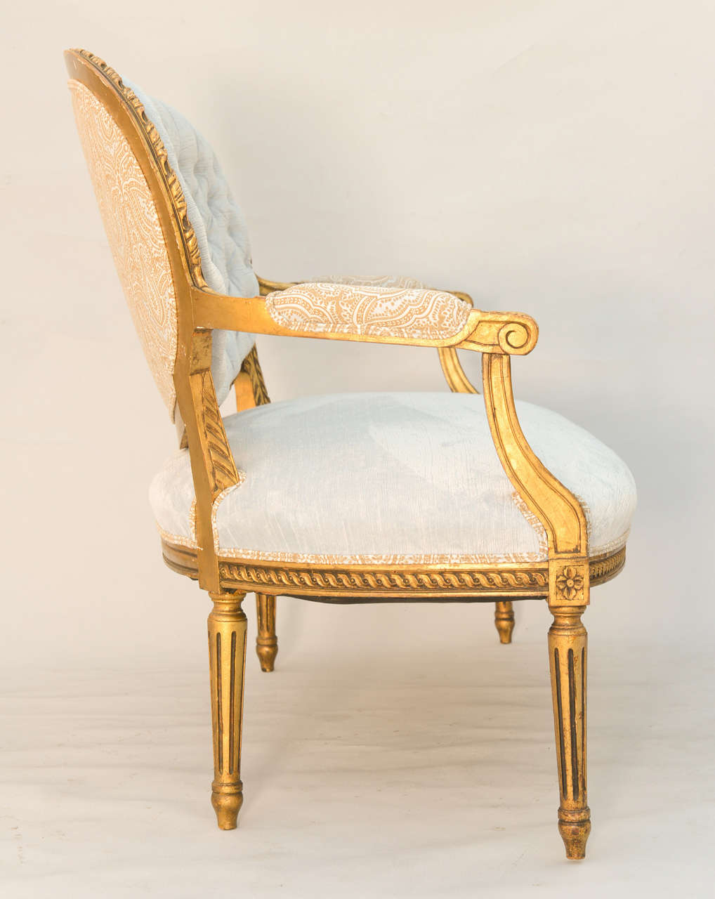 Louis XVI 19th Century French Giltwood Canape Settee 5