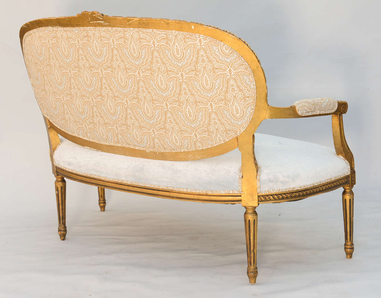 Louis XVI 19th Century French Giltwood Canape Settee 6