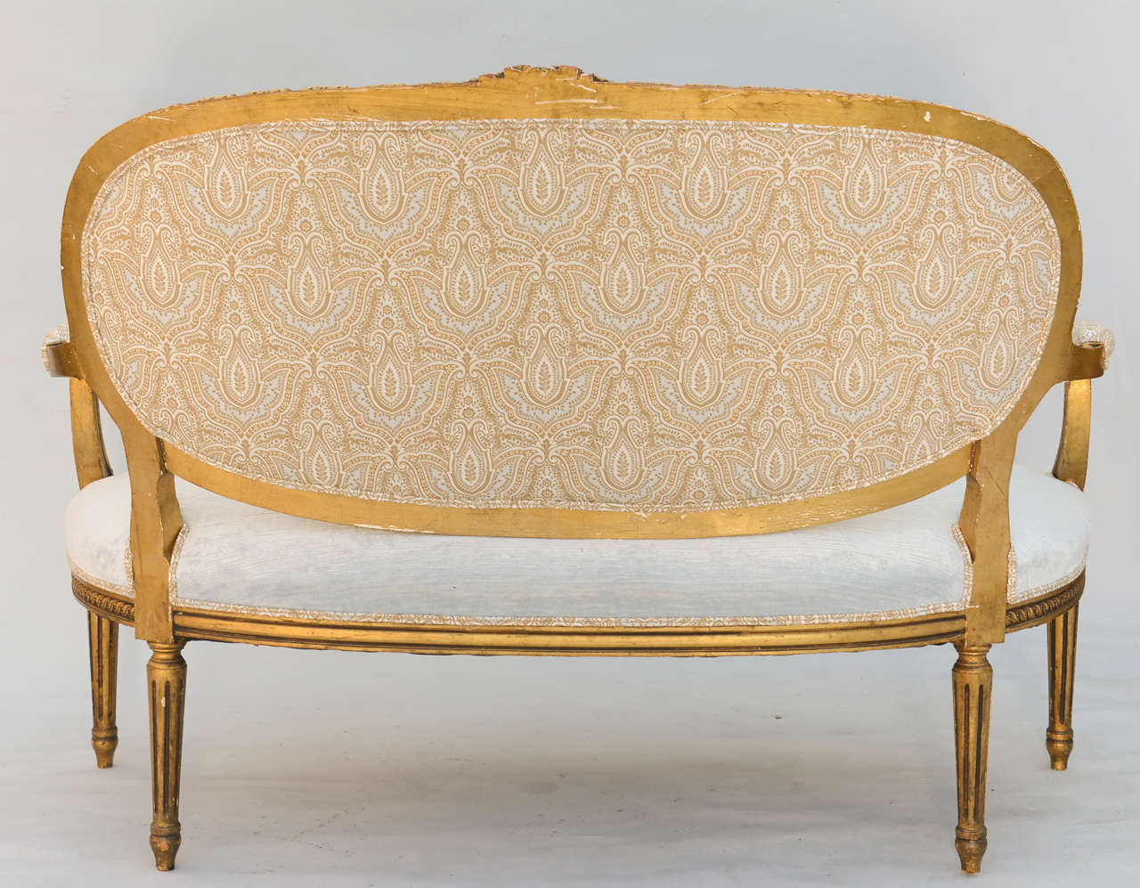 Louis XVI 19th Century French Giltwood Canape Settee 7