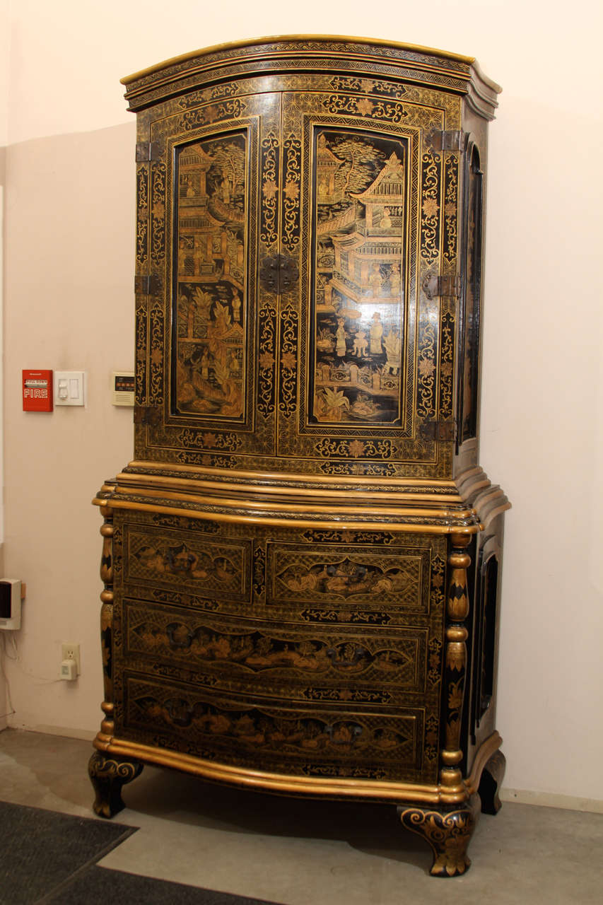 Black and Gold Lacquer Cabinet