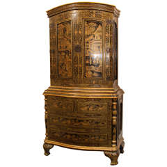 Black and Gold Lacquer Cabinet