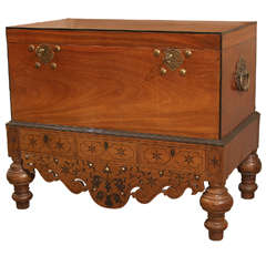 Antique Ceylonese Trunk, 19th Century