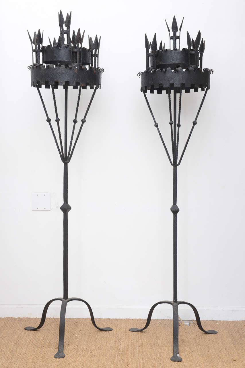 Pair of Spanish Floor Candelabra