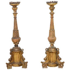 Pair of Large 18th Century Italian Candlesticks