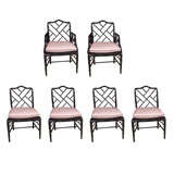 Set of Six Faux Bamboo Dining Chairs