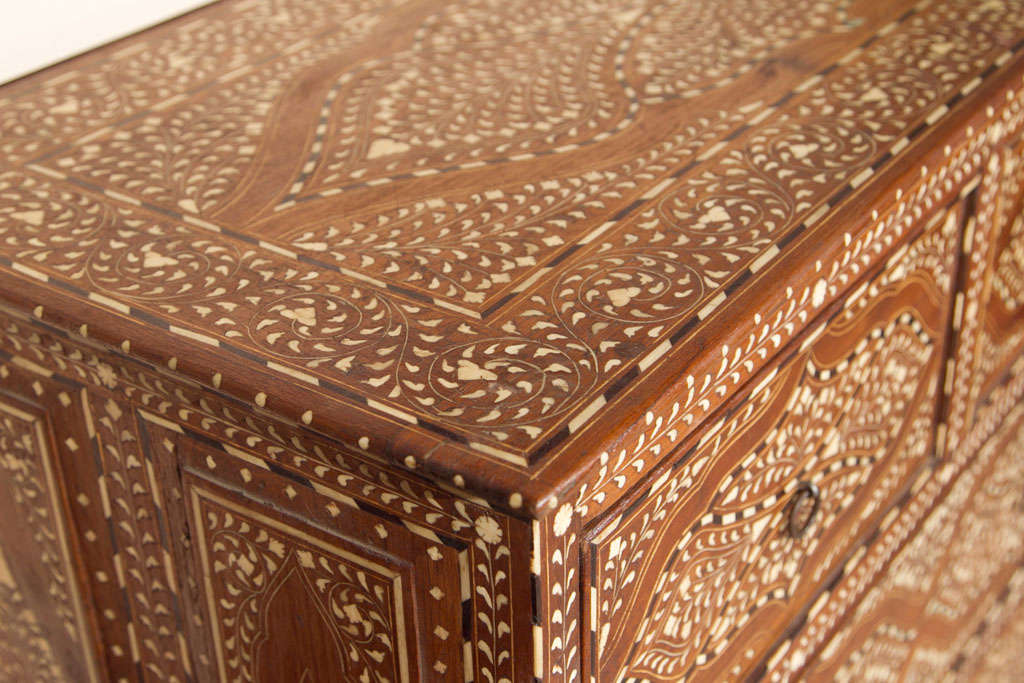 Chest of Drawers with Intricate Ivory Inlay Anglo-Indian 2