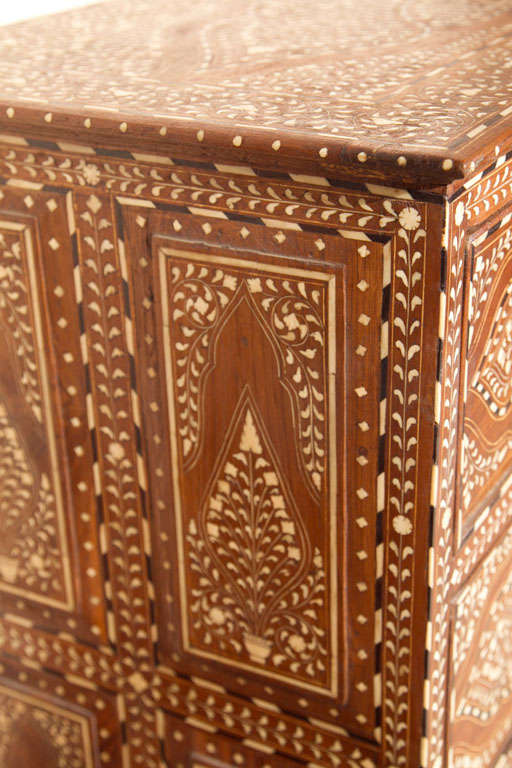 Chest of Drawers with Intricate Ivory Inlay Anglo-Indian 4