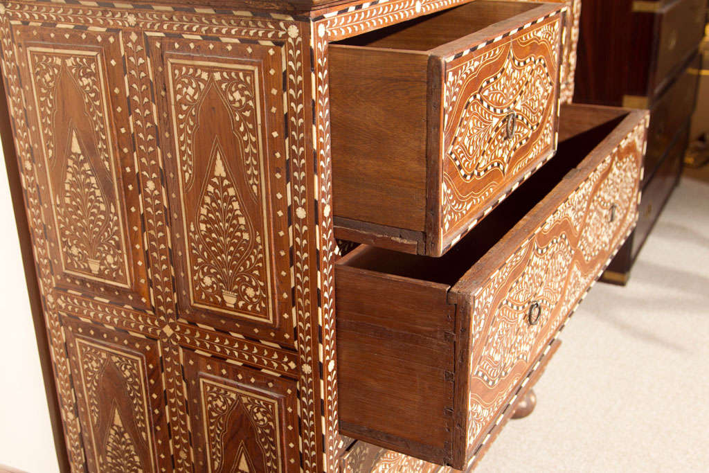 Chest of Drawers with Intricate Ivory Inlay Anglo-Indian 5