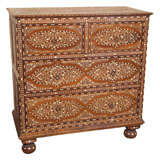Antique Chest of Drawers with Intricate Ivory Inlay Anglo-Indian