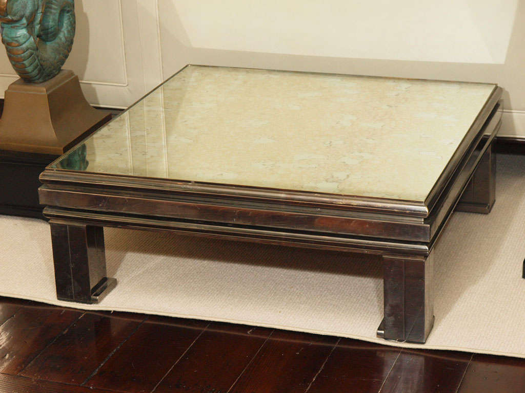 SALE Antiqued Mirrored Coffee Table by Guy Lefevre