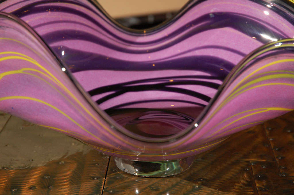 Mid-20th Century 1960's Sculptural Glass Bowl