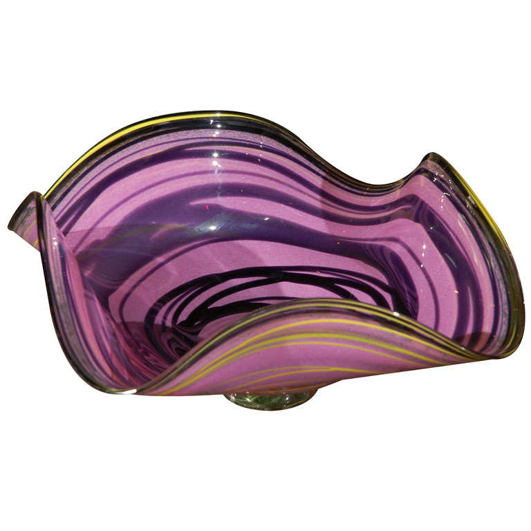 1960's Sculptural Glass Bowl