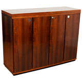 Fabulous 70's Danish Rosewood Locking Dry Bar Cabinet on casters