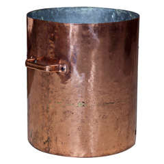 English Copper Pot or Log Bin With Handles