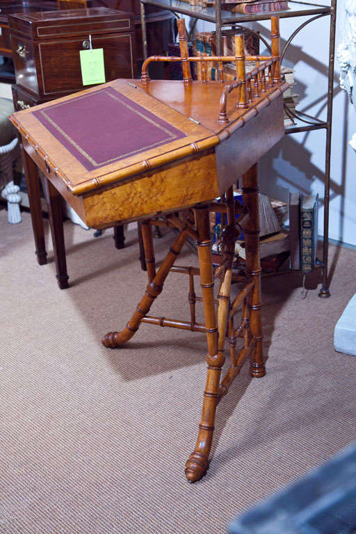 Maple Faux Bamboo Corner Desk at 1stDibs corner desk maple