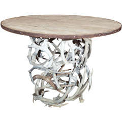 Circa 1920s Deer Antler Center Table