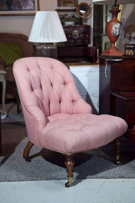 American Victorian Walnut Slipper Chair-Edward Ferrell LTD