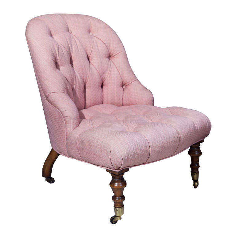 Victorian Walnut Slipper Chair-Edward Ferrell LTD