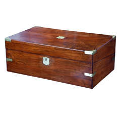 Mahogany Writing Slope with Brass Bound Corners