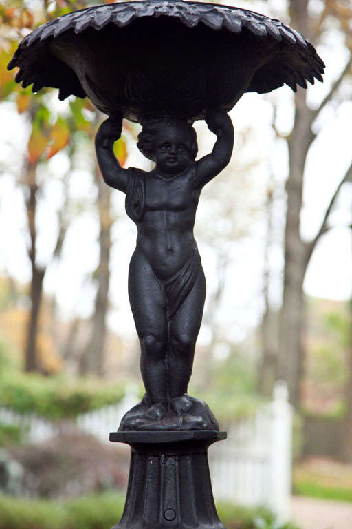 Iron Exceptional Cast-iron Fountain and Basin