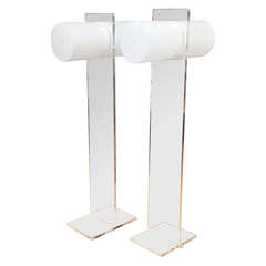 Marvelous Mod Lucite Floor Lamps in the Manner of Neal Small