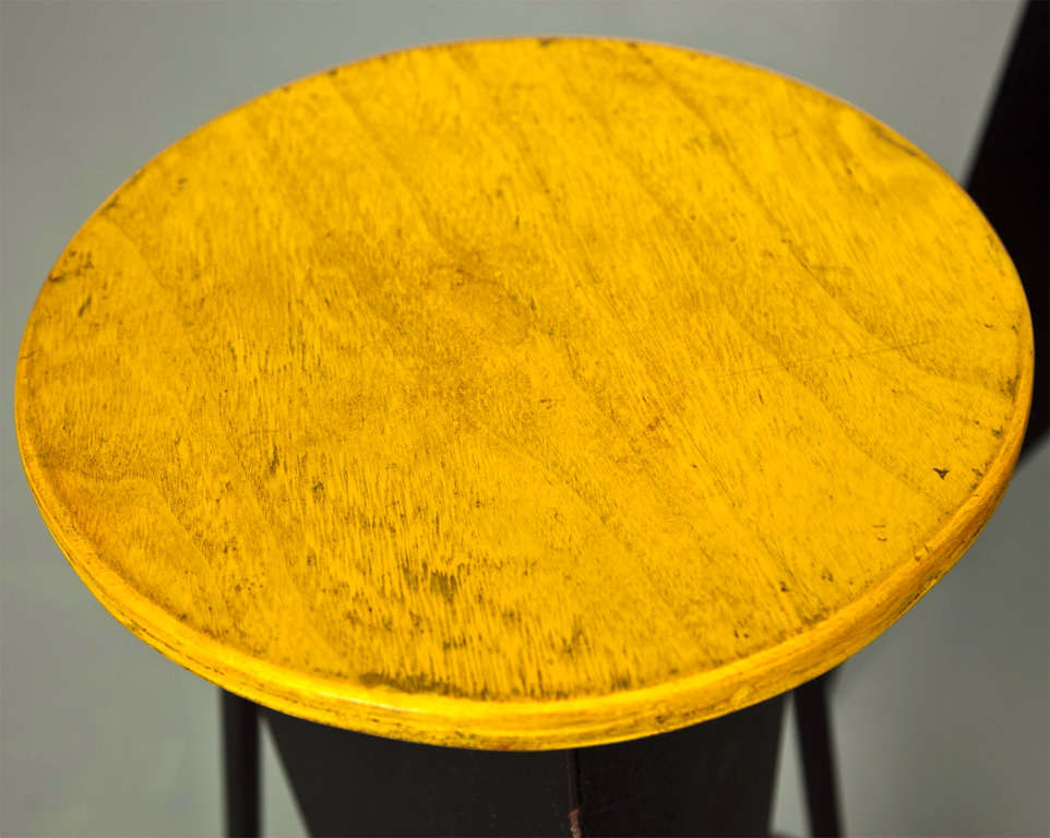 French Set of Six Midcentury Counter Stools in the Manner of Pierre Jeanneret