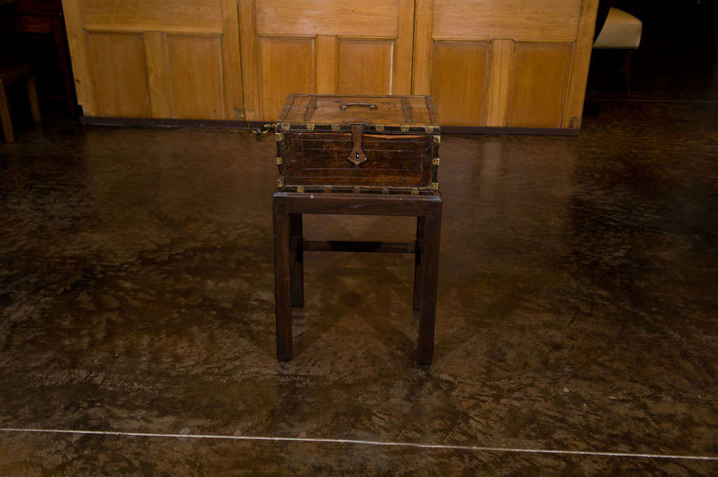 Antique English Colonial Box on Stand