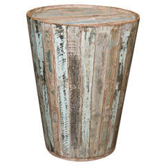 Wood Drum End Table