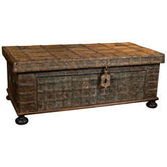 Antique English Storage Trunk as coffee table