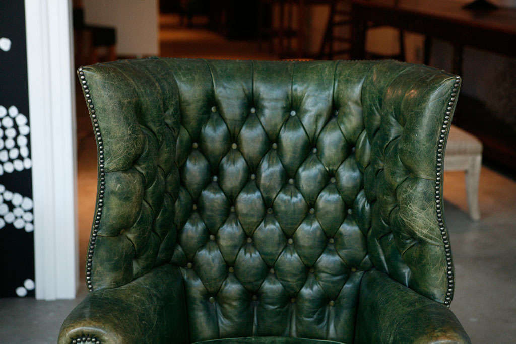 A Pair Of English Tufted Library Chairs 3