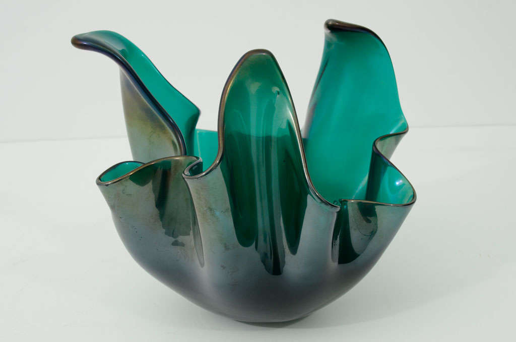 20th Century Murano glass fazzoletto (handkerchief) vase by Venini & C. For Sale