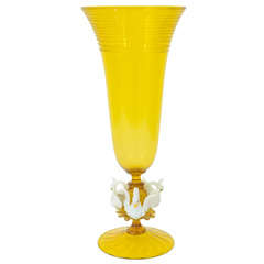 A golden yellow Venetian Glass vase by Salviati & C.