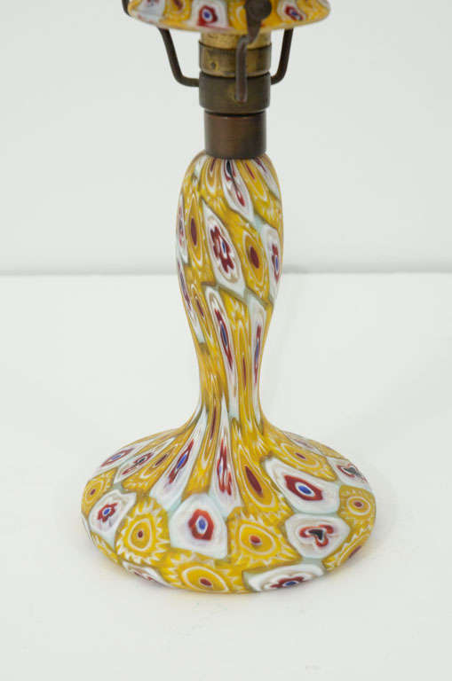 20th Century A Venetian Glass mosaic glass lamp by Fratelli Toso For Sale