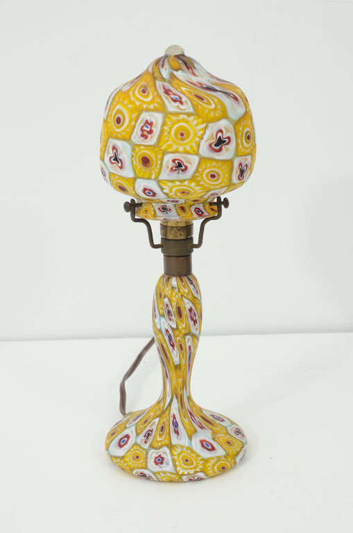 A Venetian Glass mosaic glass lamp by Fratelli Toso For Sale 1