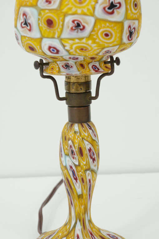 A Venetian Glass mosaic glass lamp by Fratelli Toso For Sale 3