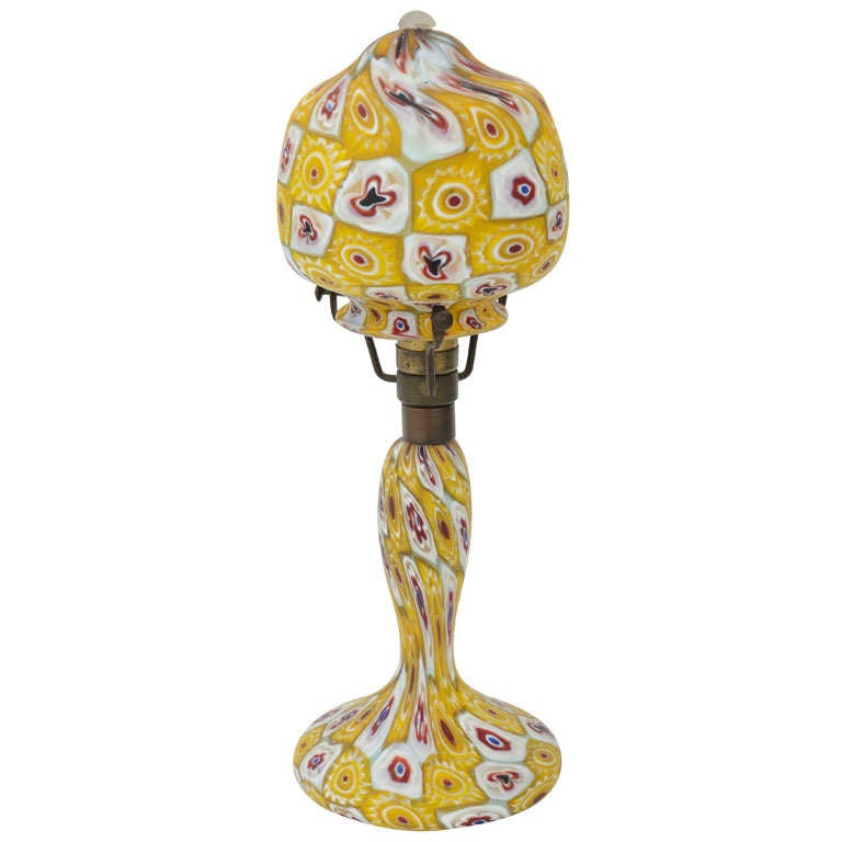 A Venetian Glass mosaic glass lamp by Fratelli Toso For Sale