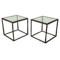 Bruno ROMEDA - Pair of Bronze Side Tables