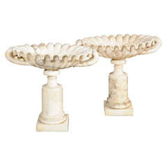 Pair of Neoclassical Alabaster Urns