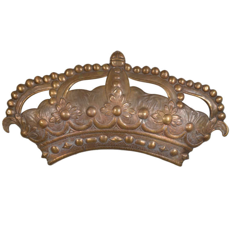 French Antique 19th Century Bronze Crown Mold