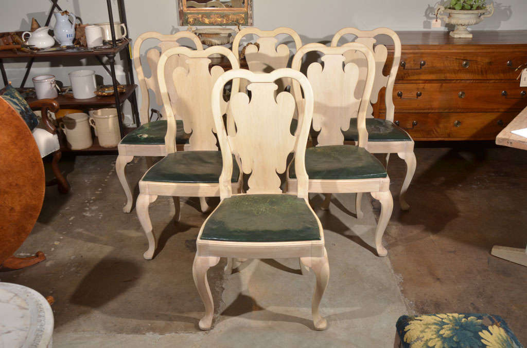 Set of Six 18th Century Bleached Walnut Chairs