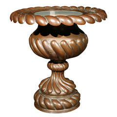 Illuminated Brass Urn Table