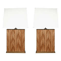 Substantial  Zebra Wood Table Lamps