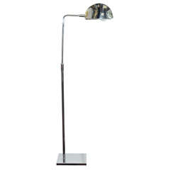 Mid Century Modernist Chrome Floor Lamp with Swing Arm Design