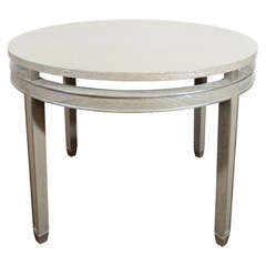 Silvered Cerused Oak Occasional Table Attributed to James Mont