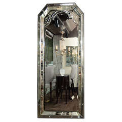 Exceptional 1930's Venetian Mirror with Hexagon Shadowbox Frame