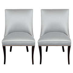 Vintage Pair of Elegant 1940
s High Back Occasional Chairs