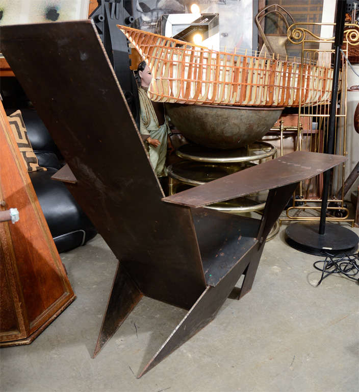 A Unique Pair of Steel Adirondack style chairs. at 1stdibs